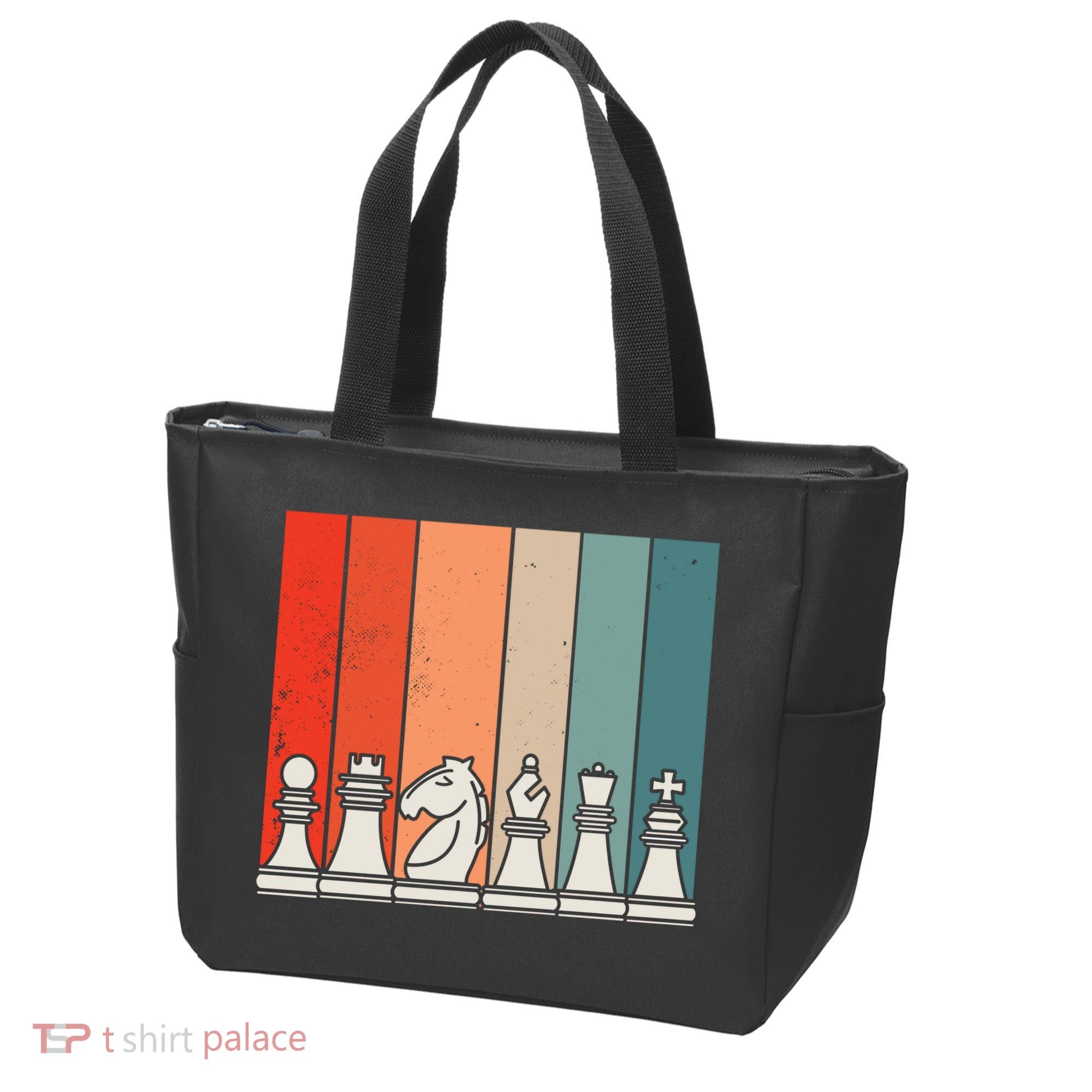 Retro Chess Pieces Tote Bag