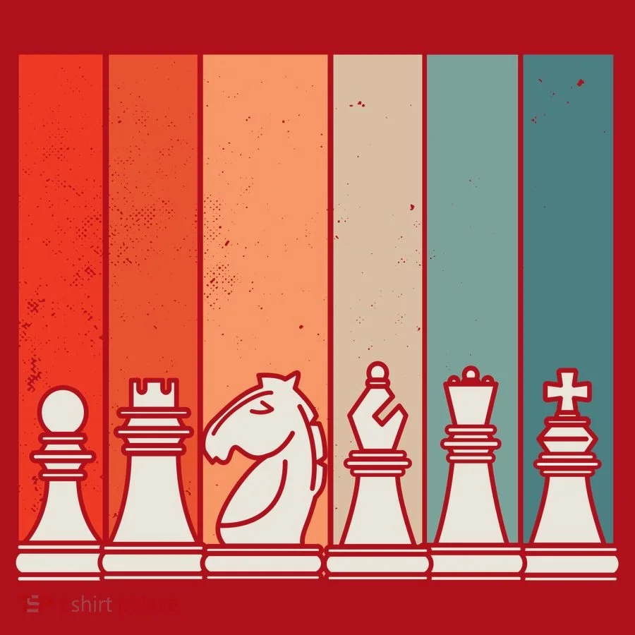 Retro Chess Pieces Christmas Stocking