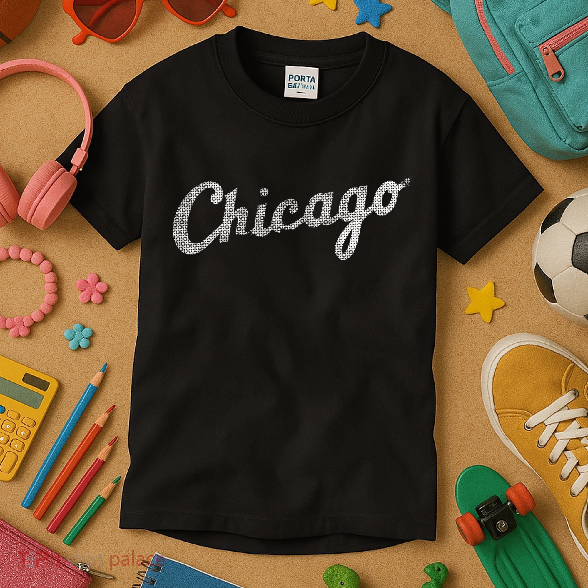 Retro Chicago Team Sports Logo Kids T-Shirt
