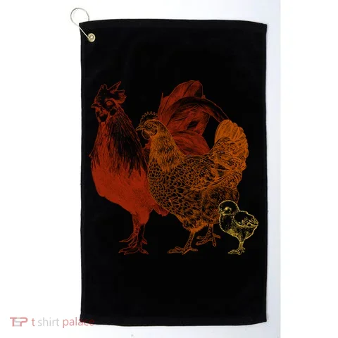 Retro Chickens Golf Towel in the selected color