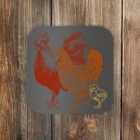 Retro Chickens Coaster thumb 0