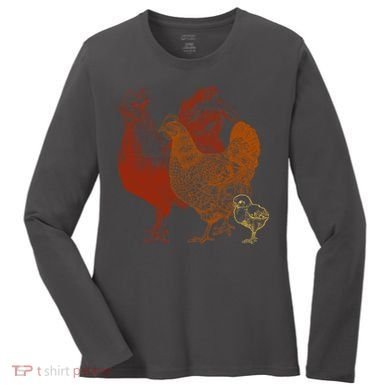 Retro Chickens Women's Long Sleeve Shirt