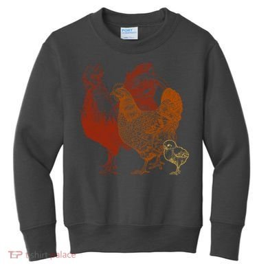 Retro Chickens Kids Sweatshirt