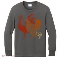 Retro Chickens Kids Long Sleeve Shirt thumb 0