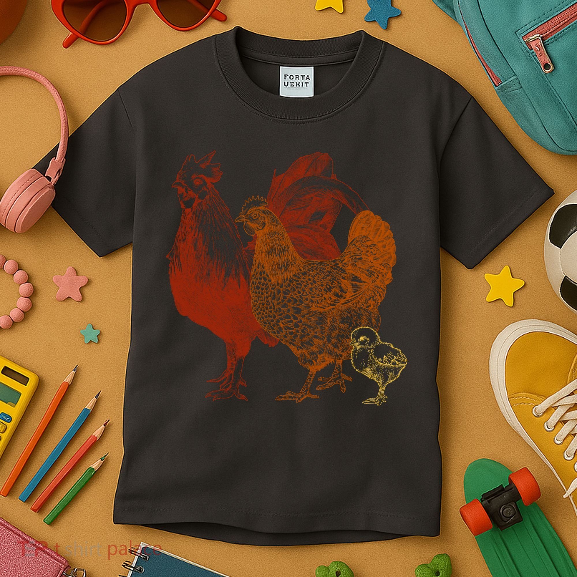 Retro Chickens Kids T-Shirt