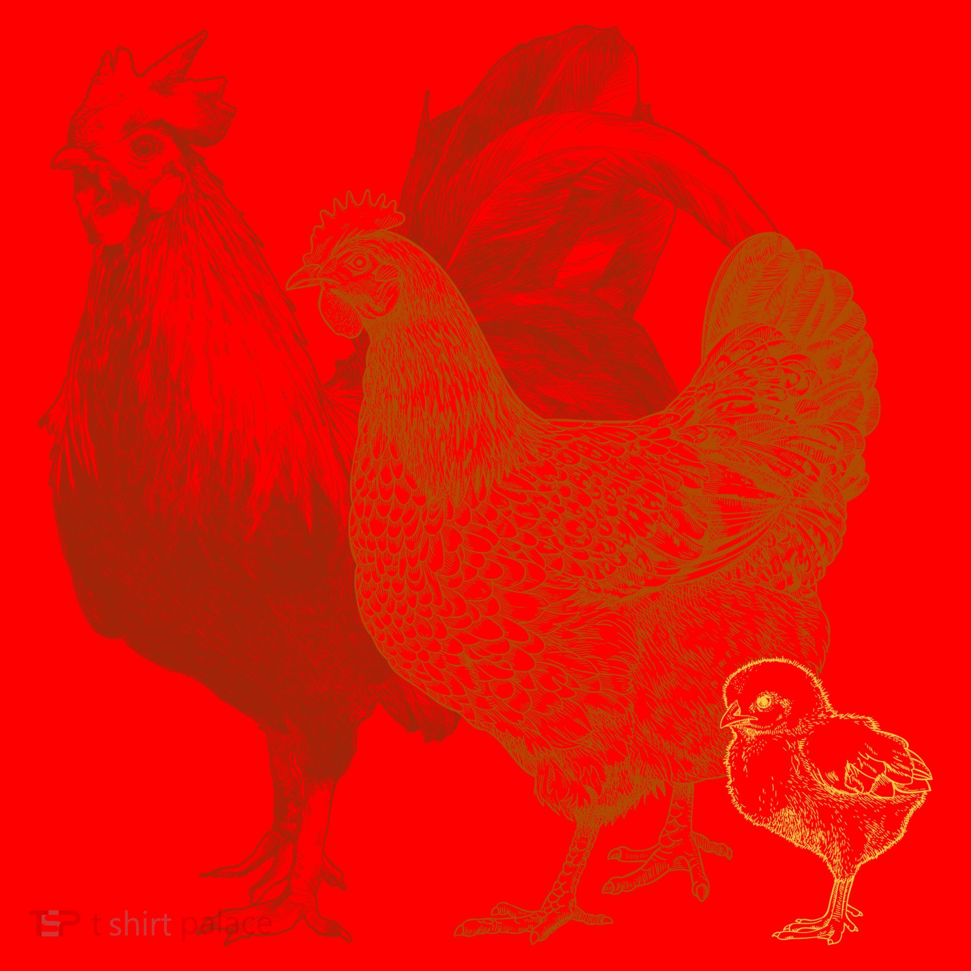 Retro Chickens Santa Hat
