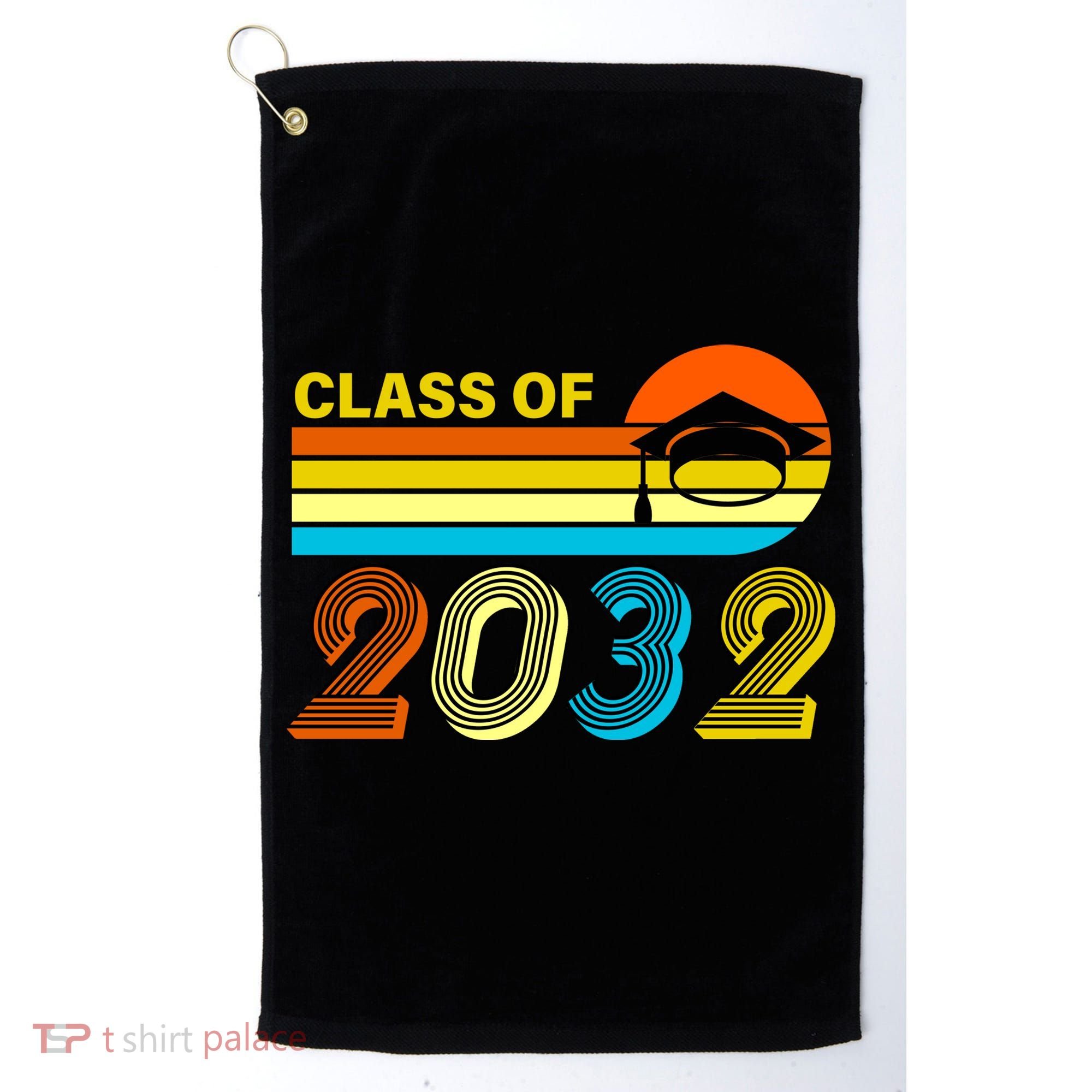 Retro Class of 2032 Future Graduate Golf Towel