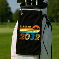 Retro Class of 2032 Future Graduate Golf Towel thumb 2