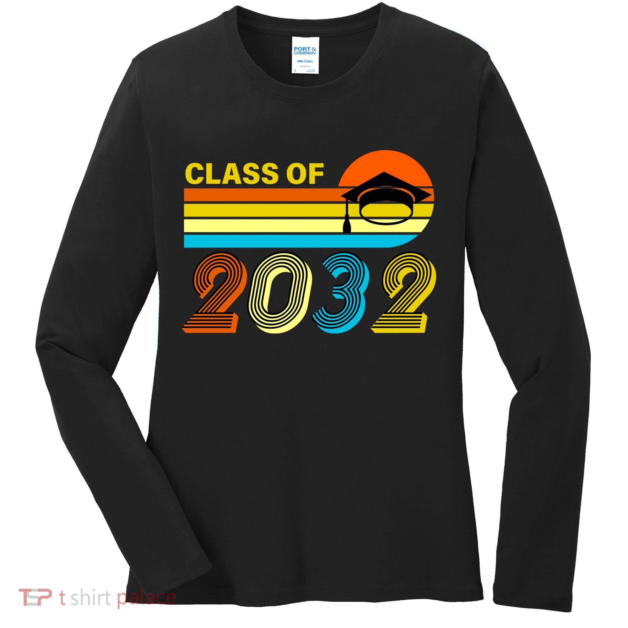 Retro Class of 2032 Future Graduate Women's Long Sleeve Shirt