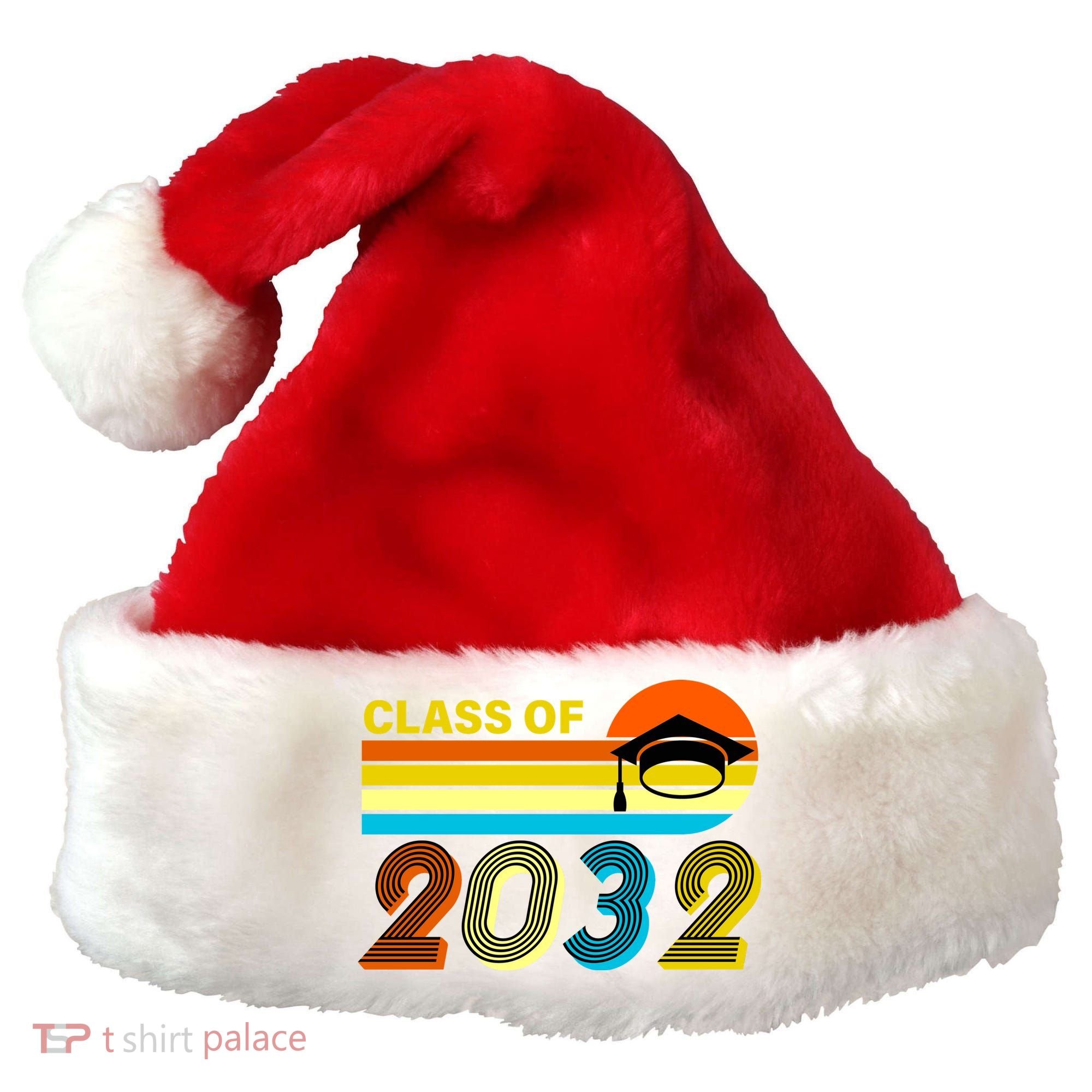Retro Class of 2032 Future Graduate Santa Hat