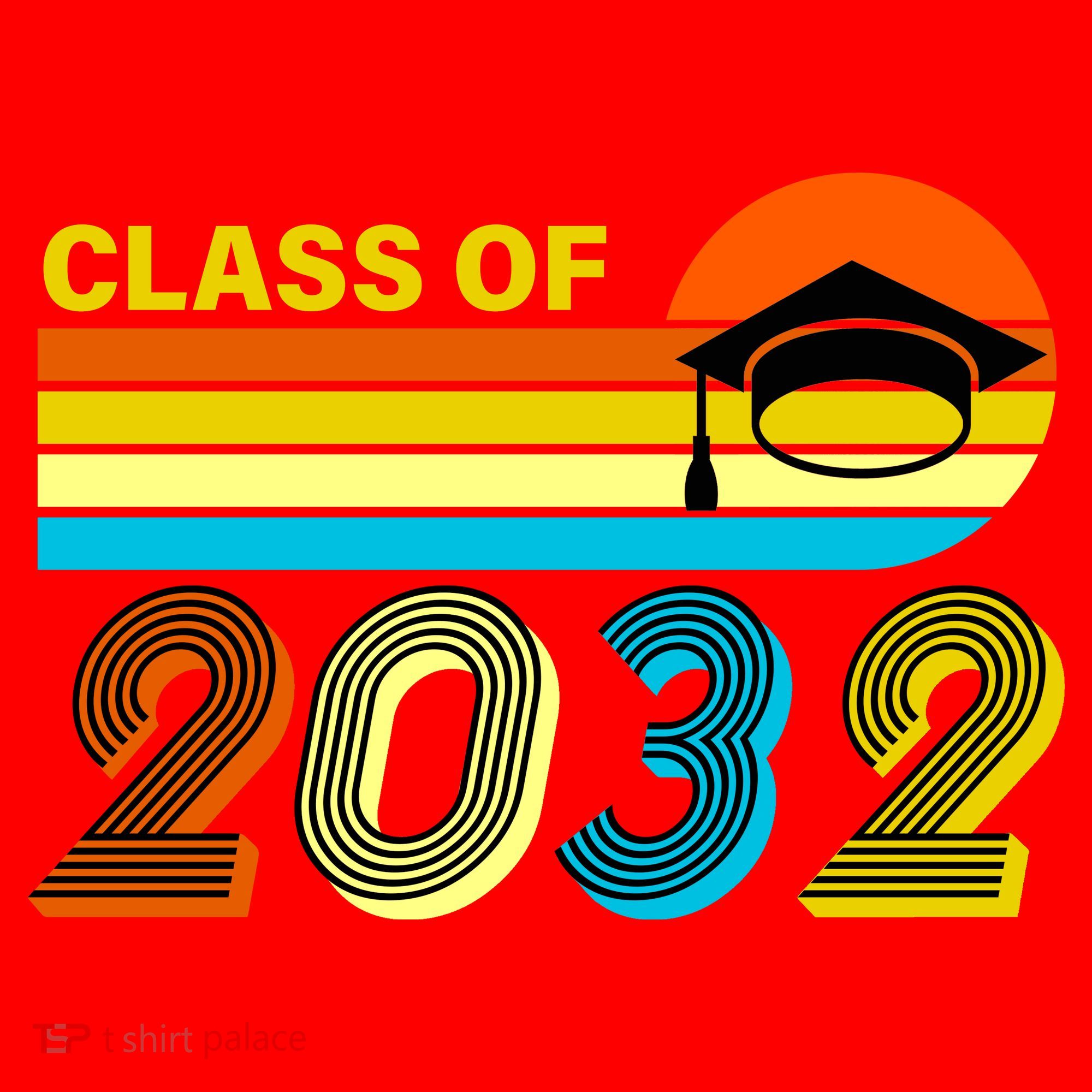 Retro Class of 2032 Future Graduate Santa Hat