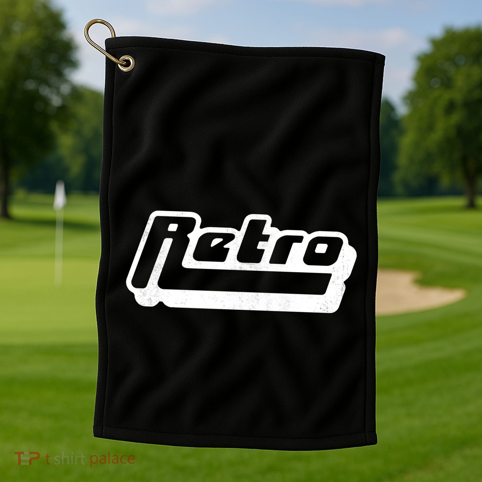 Retro Classic Style Logo Golf Towel