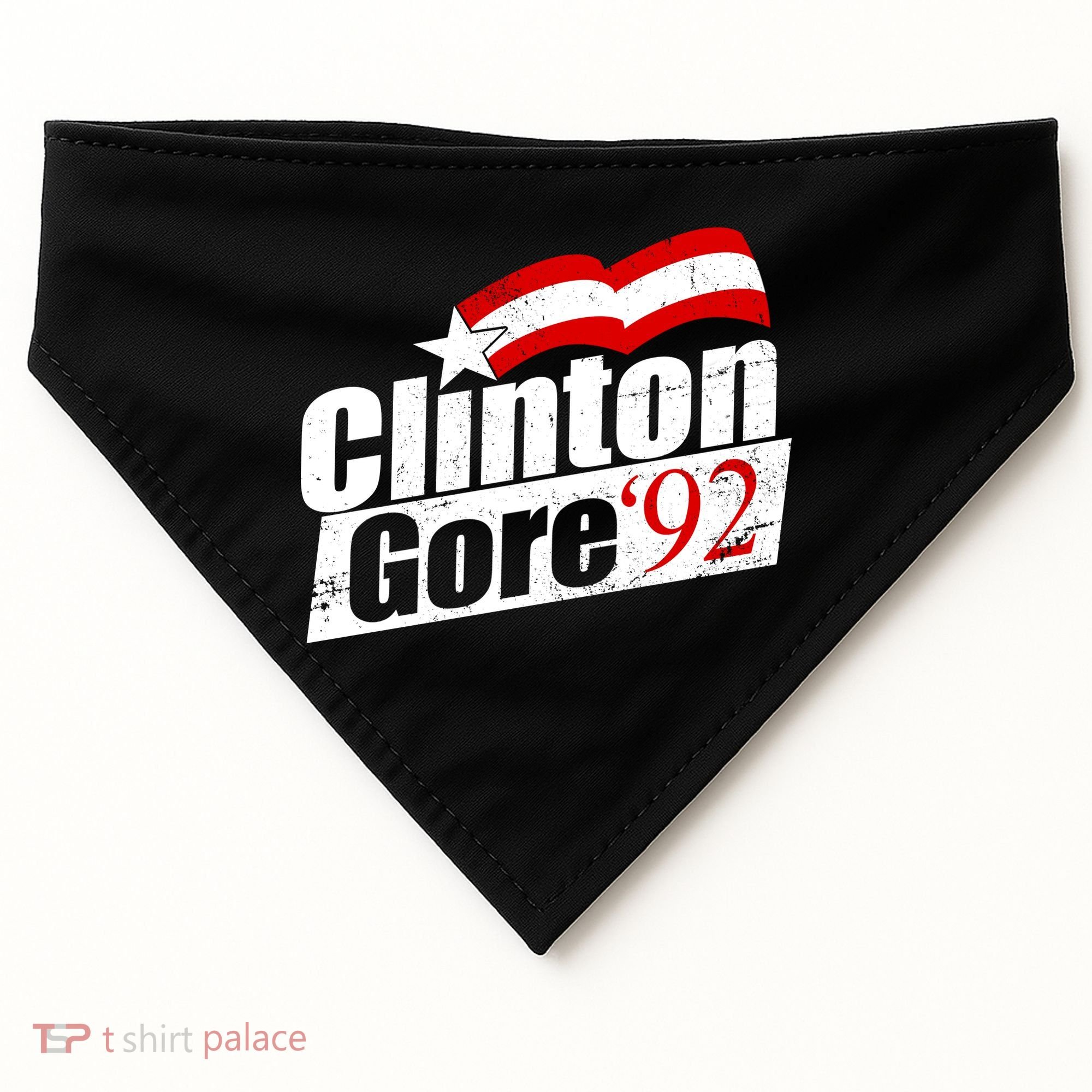 Retro Clinton Gore 1992 Election USA-Made Doggie Bandana