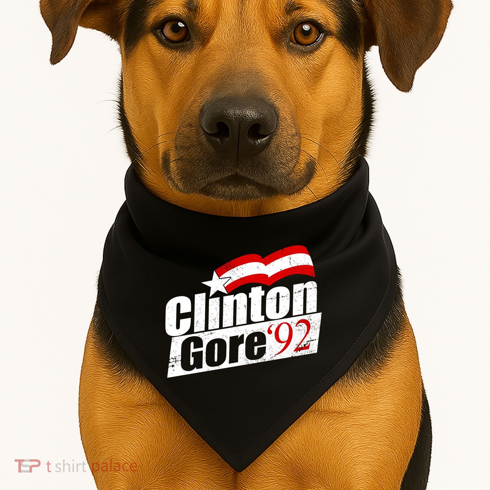 Retro Clinton Gore 1992 Election USA-Made Doggie Bandana