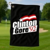 Retro Clinton Gore 1992 Election Golf Towel thumb 1