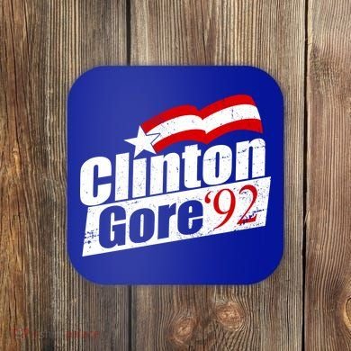 Retro Clinton Gore 1992 Election Coaster