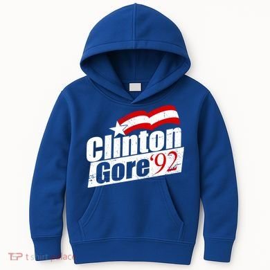 Retro Clinton Gore 1992 Election Kids Hoodie