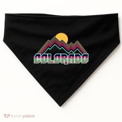 Retro Colorado Mountain Logo USA-Made Doggie Bandana