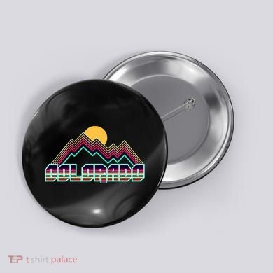 Retro Colorado Mountain Logo Button