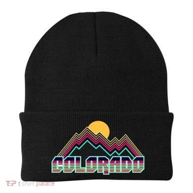 Retro Colorado Mountain Logo Beanie