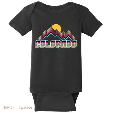 Retro Colorado Mountain Logo Baby Bodysuit