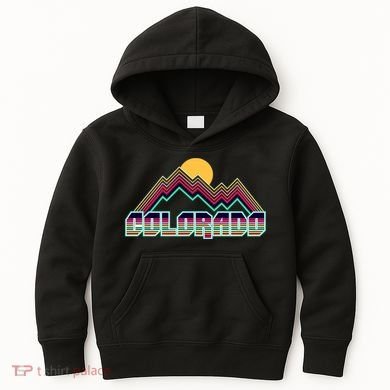 Retro Colorado Mountain Logo Kids Hoodie