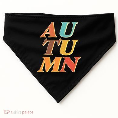 Retro Colors Autumn Letters  USA-Made Doggie Bandana
