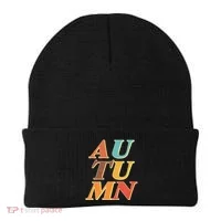 Retro Colors Autumn Letters  Beanie thumb 0