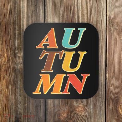 Retro Colors Autumn Letters  Coaster