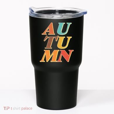 Retro Colors Autumn Letters  Tumbler