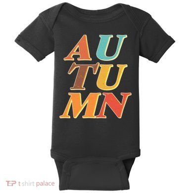Retro Colors Autumn Letters  Baby Bodysuit