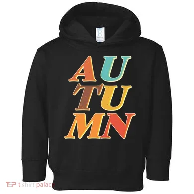 Retro Colors Autumn Letters  Toddler Hoodie
