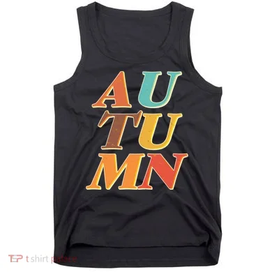 Retro Colors Autumn Letters  Tank Top