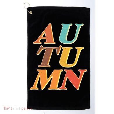 Retro Colors Autumn Letters  Golf Towel