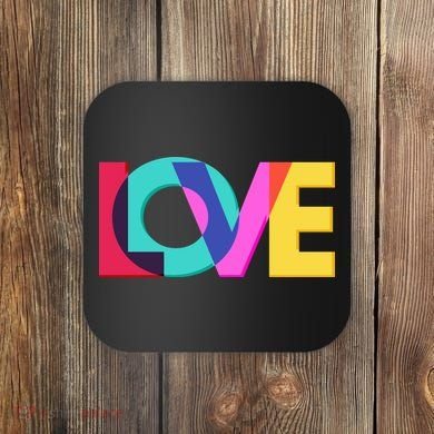 Retro Colors Love Coaster