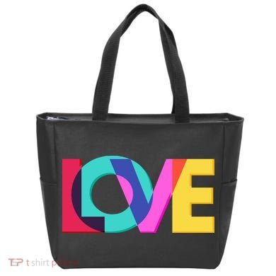 Retro Colors Love Tote Bag