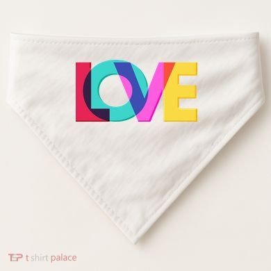 Retro Colors Love USA-Made Doggie Bandana