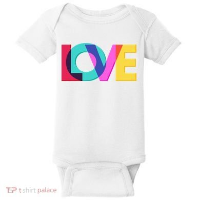 Retro Colors Love Baby Bodysuit
