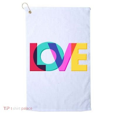 Retro Colors Love Golf Towel
