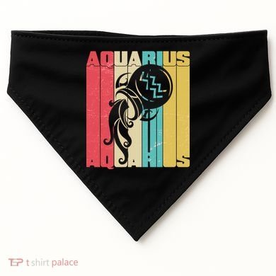 Retro Colors Zodiac Aquarius USA-Made Doggie Bandana