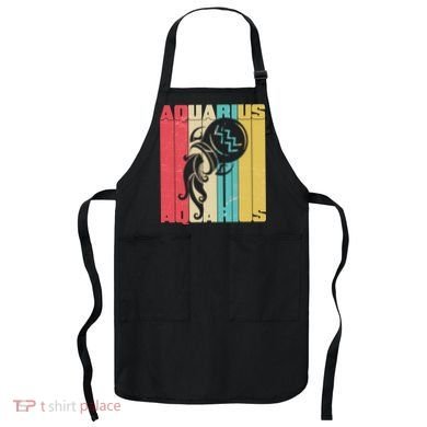 Retro Colors Zodiac Aquarius Apron