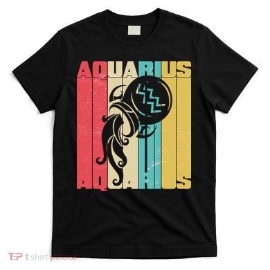 Retro Colors Zodiac Aquarius T-Shirt