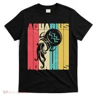 Retro Colors Zodiac Aquarius T-Shirt thumb 0