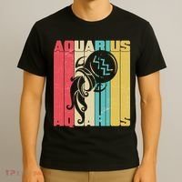 Retro Colors Zodiac Aquarius T-Shirt thumb 3
