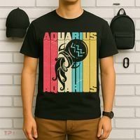 Retro Colors Zodiac Aquarius T-Shirt thumb 6