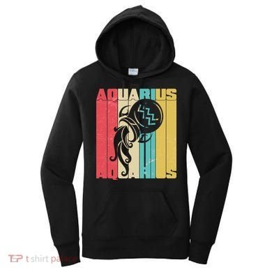 Retro Colors Zodiac Aquarius Women's Hoodie