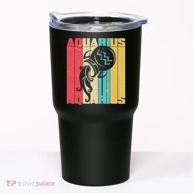 Retro Colors Zodiac Aquarius Tumbler