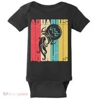Retro Colors Zodiac Aquarius Baby Bodysuit thumb 0