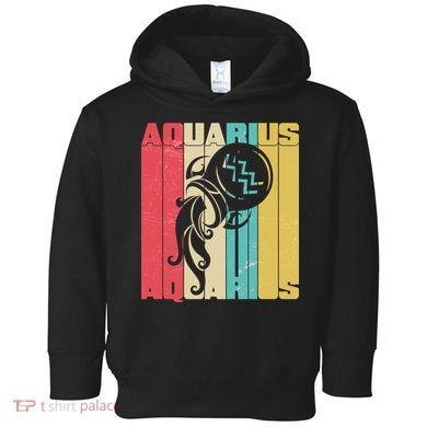 Retro Colors Zodiac Aquarius Toddler Hoodie