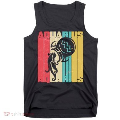 Retro Colors Zodiac Aquarius Tank Top